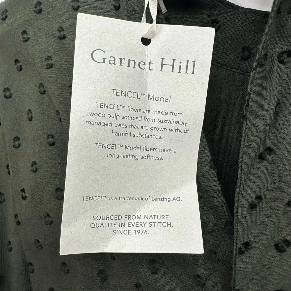 Garnet Hill Women’s Nori Pine Green Ballad Swiss-Dot Maxi Dress - Picture 7 of 13